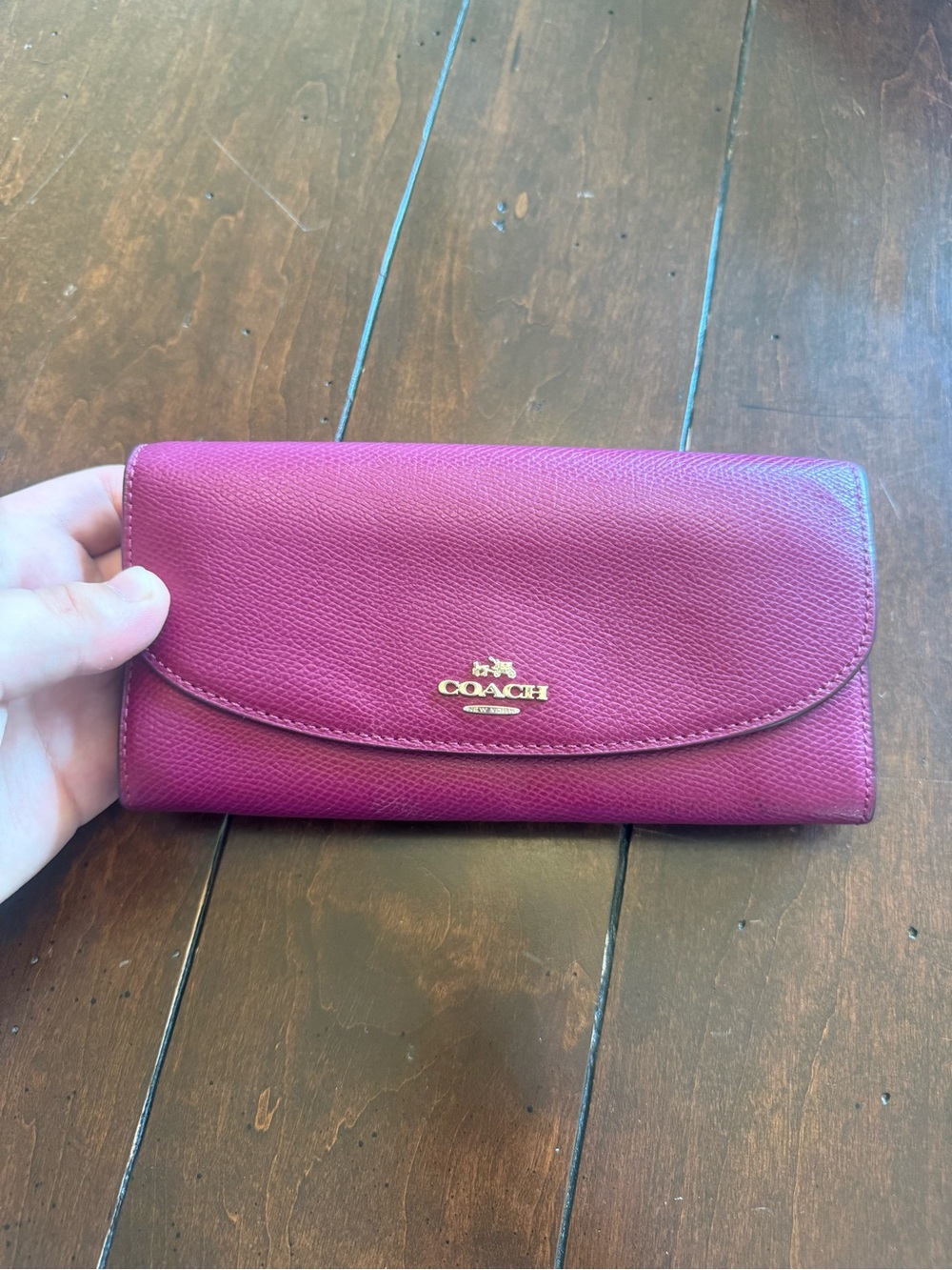 COACH Women's Floral Leather  Wallet Used